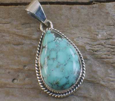 Native American Turquoise Nugget Pendant E